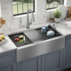 36” Workstation Undermount Single Bowl 16 Gauge Stainless Steel Farmhouse Apron Front Kitchen Sink with WorkFlow™ Ledge and Accessories